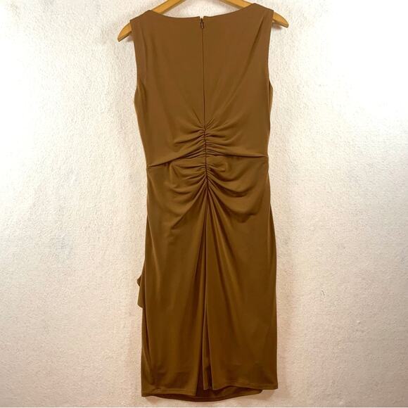 JAX Womens Y2K Dress Sz 10 Asymmetrical Ruffle Ruched Slinky Feminine Ethereal - Picture 4 of 12